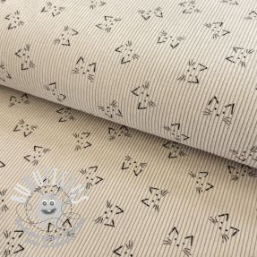 Tissu velours cotelé STRETCH Cute animals design E