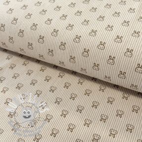 Tissu velours cotelé STRETCH Small bunny design I