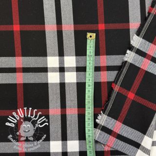 Tartan check black/white/red