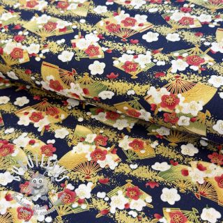 Tissu coton JAPAN Obi indigo