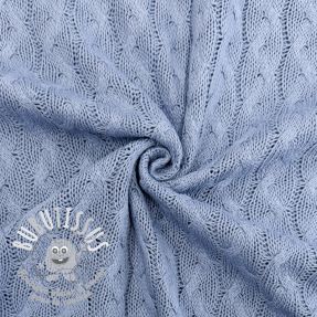 Tissu tricot Jacquard CABLE blue