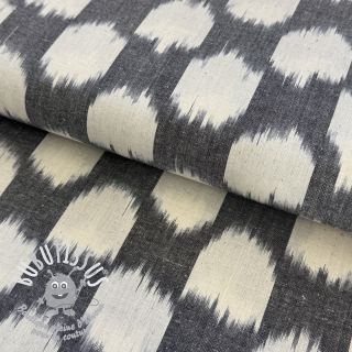 Tissu coton IKAT grey design B