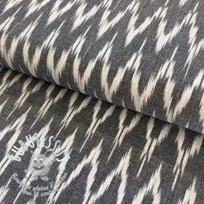 Tissu coton IKAT grey design A