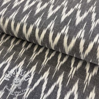 Tissu coton IKAT grey design A