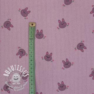 Tissu velours cotelé STRETCH Small bunny design E