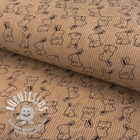 Tissu velours cotelé STRETCH Small bunny design B