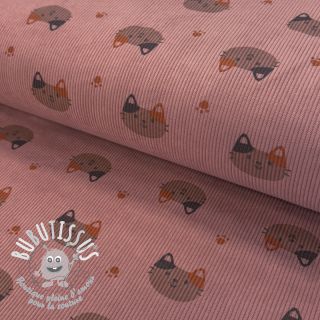 Tissu velours cotelé STRETCH Cute animals design F