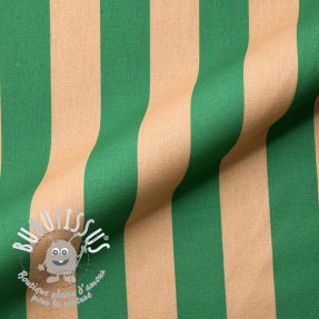 Tissu déco premium Joyful Basic Stripe green digital print