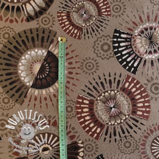 Tissu déco jacquard Mandala Circle Sun