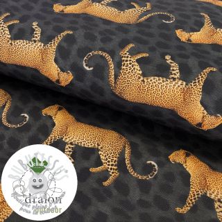 Tissu déco avec finition en Teflon LEOPARD PARADE