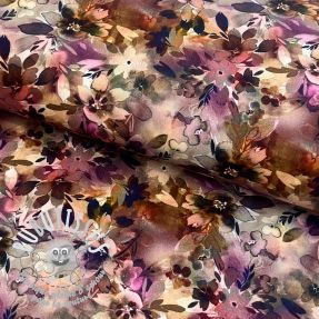 Viscose PUNTA DI ROMA Flowers pink digital print