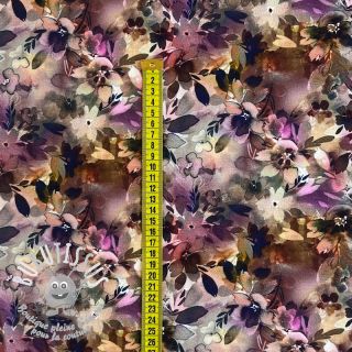 Viscose PUNTA DI ROMA Flowers pink digital print