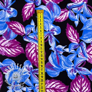 Viscose RADIANCE Anabella leaves black digital print