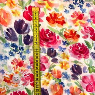 Viscose DOBBY Multi flowers digital print