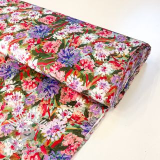 Viscose SATIN Old fashion flowers digital print