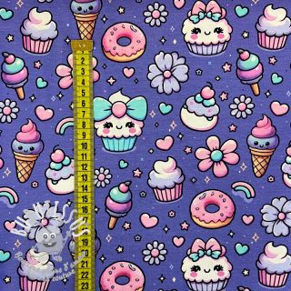 Jersey Sweet food lavender digital print