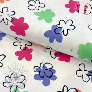 Jersey Flower prints white