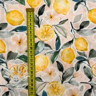 Tissu double gaze/mousseline Fresh lemons digital print