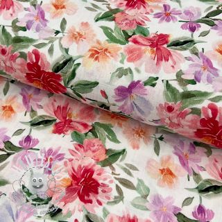 Tissu double gaze/mousseline Sunny flowers digital print