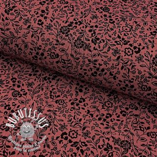 Tissu double gaze/mousseline Paisley flowers bordeaux