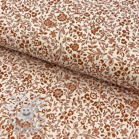 Tissu double gaze/mousseline Paisley flowers ecru