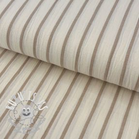 Tissu double gaze/mousseline YARN DYED Thin strip beige