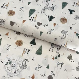 Tissu coton Forest off white digital print