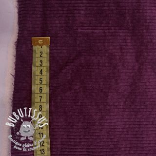 Tissu velours cotelé 6W WASHED STRETCH aubergine