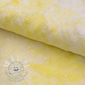 Tissu coton EMBROIDERY Tie-Dye yellow