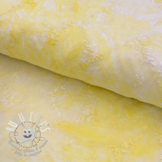 Tissu coton EMBROIDERY Tie-Dye yellow