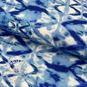 Viscose lin Shibori TIE DYE blue digital print