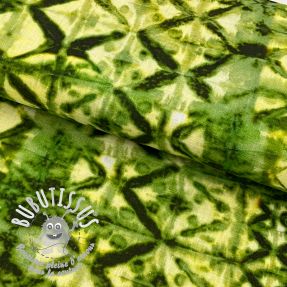 Viscose lin Shibori TIE DYE green digital print