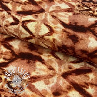 Viscose lin Shibori TIE DYE brown digital print