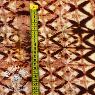 Viscose lin Shibori TIE DYE brown digital print