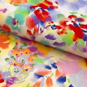 Viscose STRETCH Watercolour flowers design B digital print