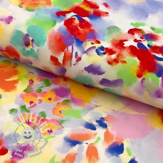 Viscose STRETCH Watercolour flowers design B digital print