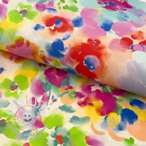 Viscose STRETCH Watercolour flowers design A digital print