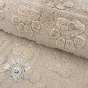 Fleece Paw prints beige