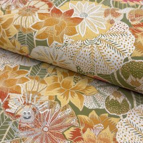 Tissu déco jacquard Opium allover kaki