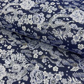 Tissu déco jacquard Draco indigo