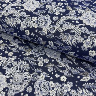 Tissu déco jacquard Draco indigo