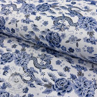 Tissu déco jacquard Draco blue