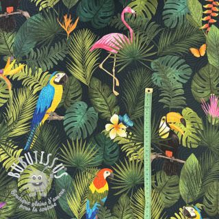 Tissu déco premium Tropical jungle bird digital print