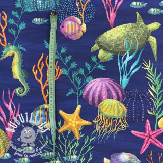 Tissu déco premium Underwater sea life digital print