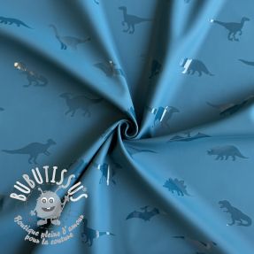 Raincoat fabric Dinosaurs blue