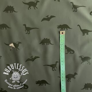 Raincoat fabric Dinosaurs dark green