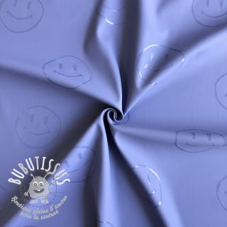 Raincoat fabric Happy faces purple