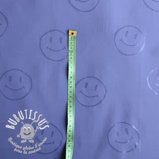 Raincoat fabric Happy faces purple