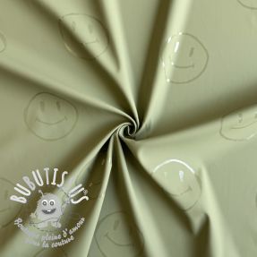 Raincoat fabric Happy faces army green