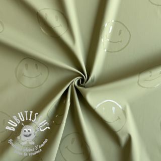 Raincoat fabric Happy faces army green